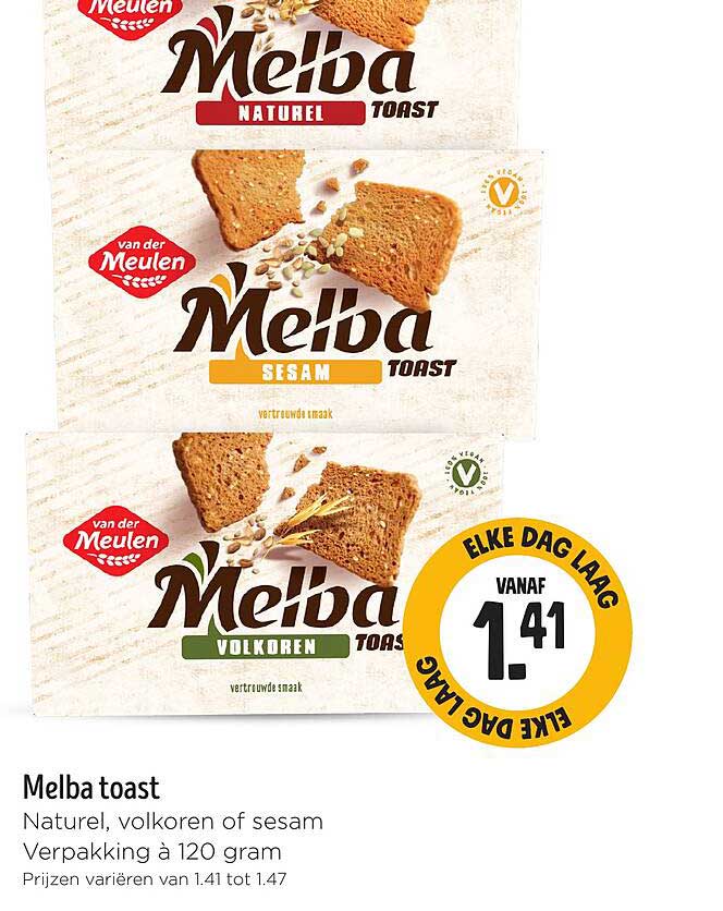 Melba toast - Natuur, volkoren of sesam
