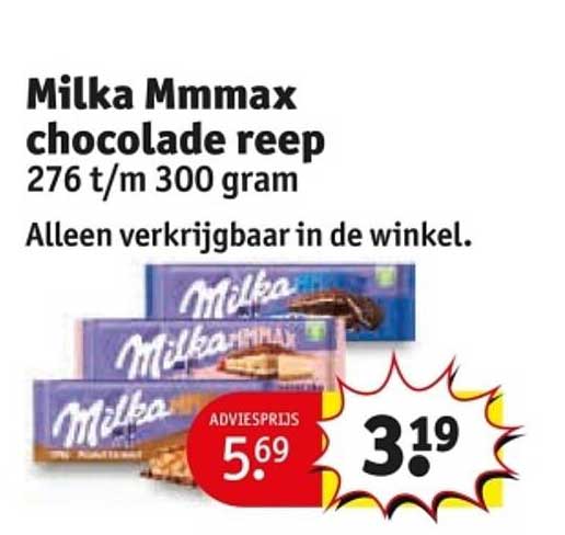 Milka Mmmmax chocolade reep 276 t/m 300 gram