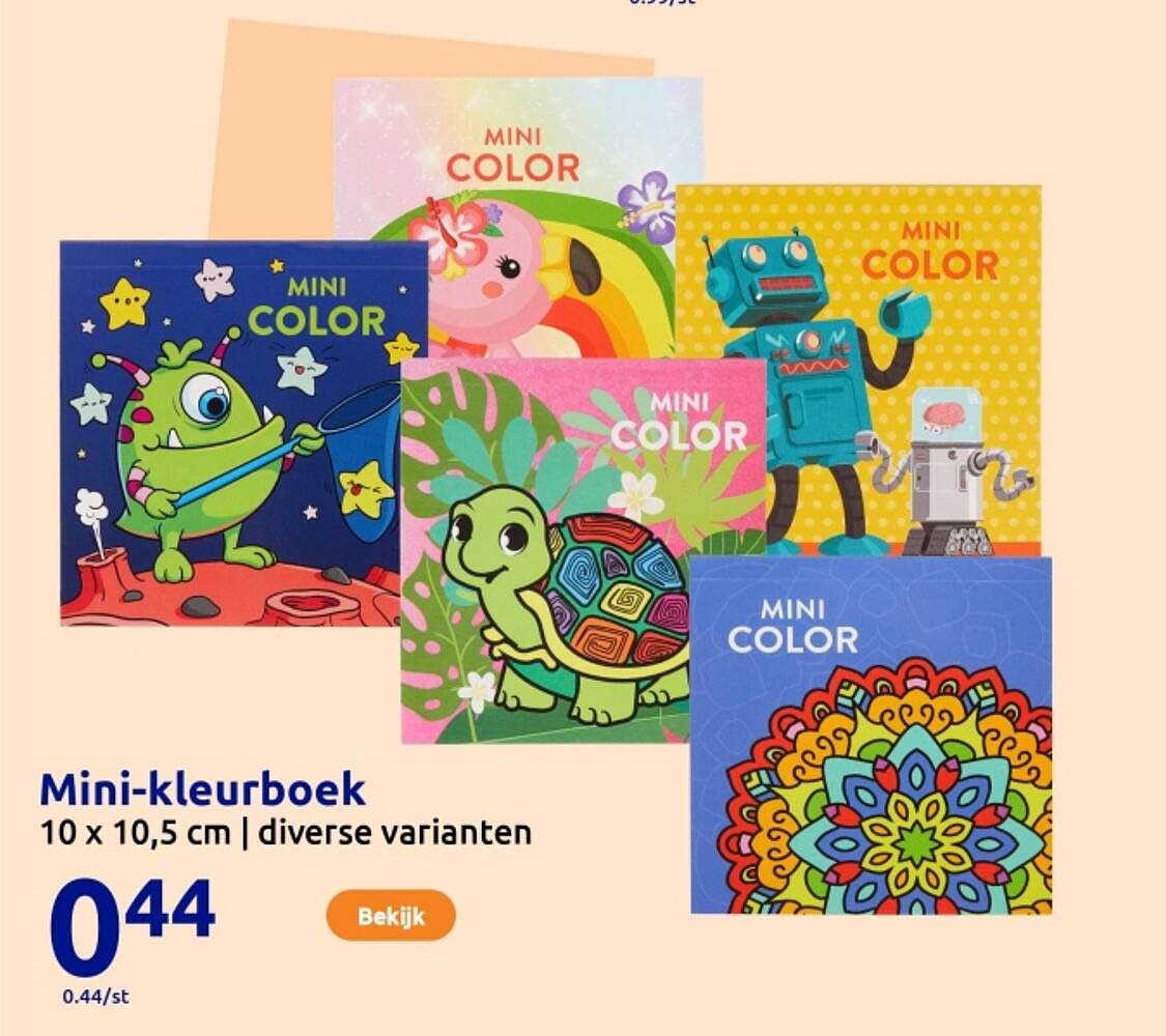 Mini-kleurboek 10 x 10,5 cm | diverse varianten
