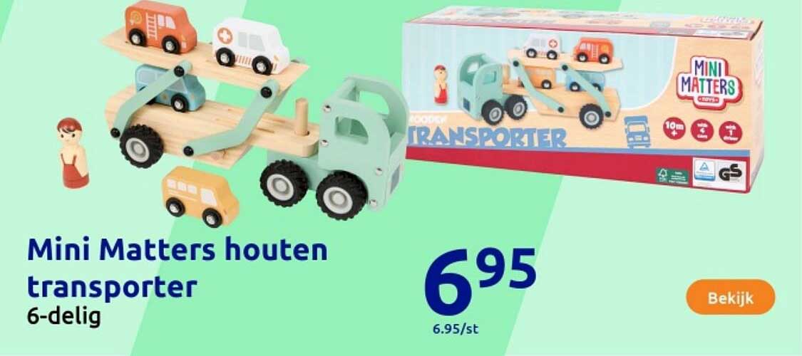 Mini Matters houten transporter 6-delig