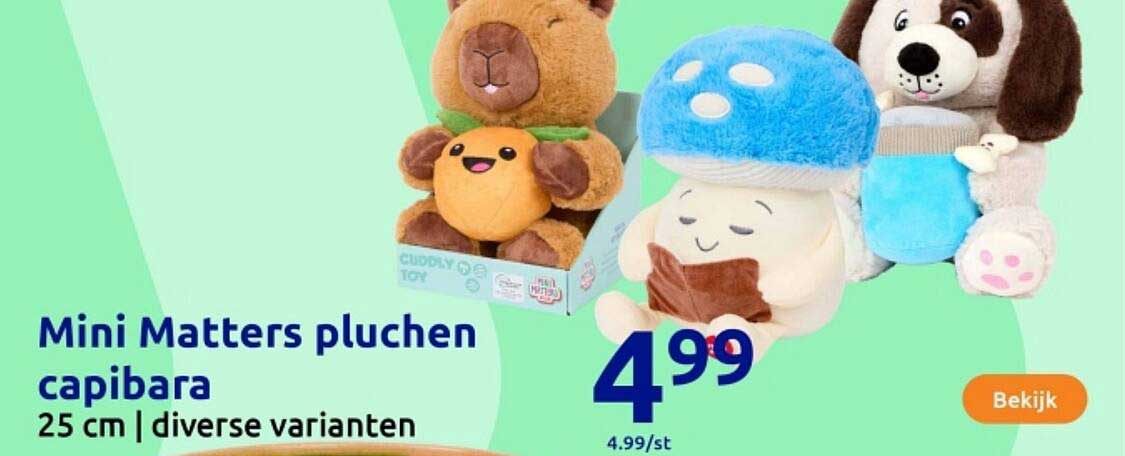 Mini Matters pluchen capibara 25 cm | diverse varianten