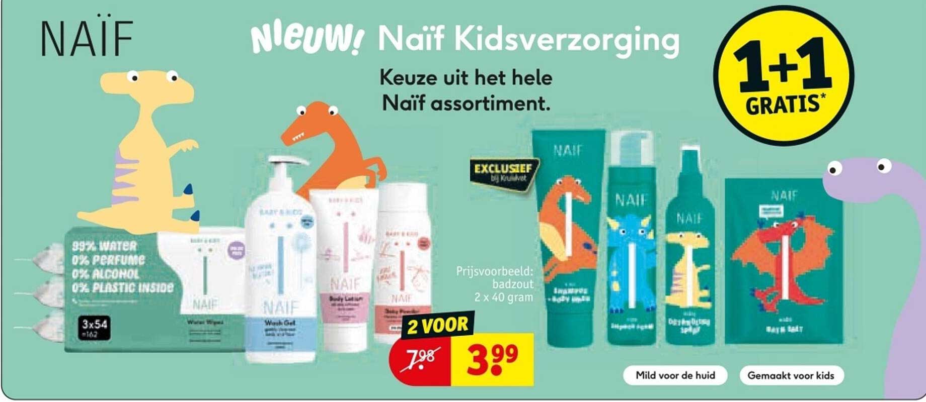 Naïf Kidsverzorging 1+1 gratis