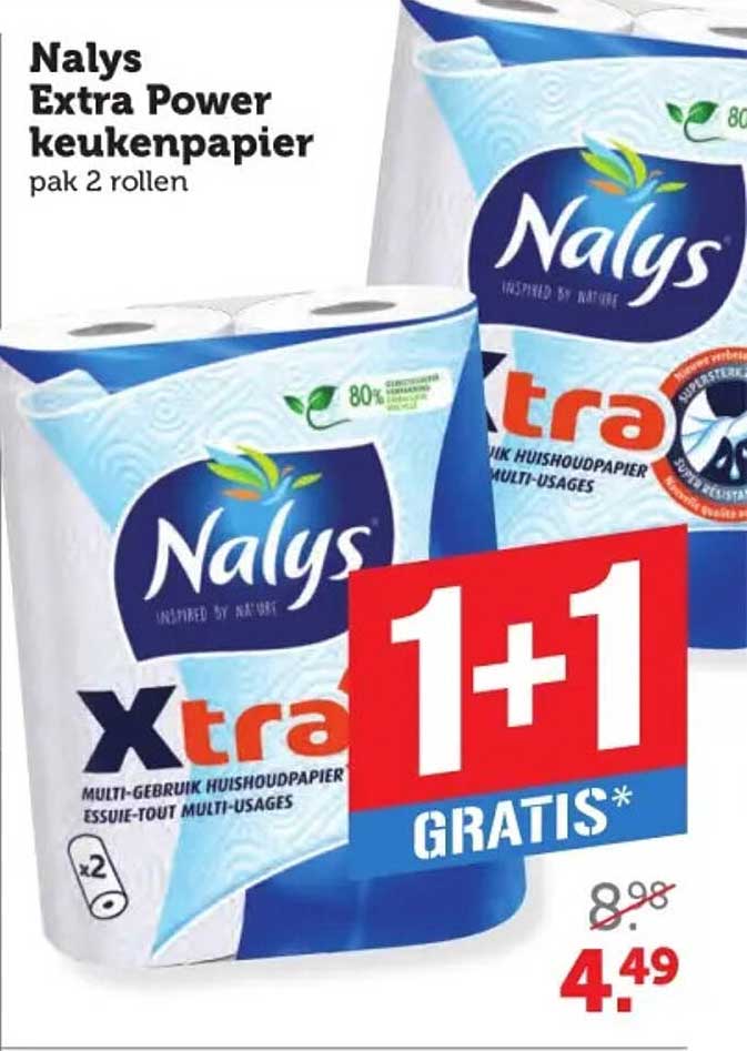 Nalys Extra Power keuk papier pak 2 rollen