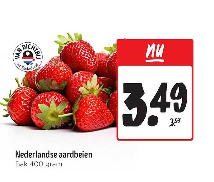 Nederlandse aardbeien Bak 400 gram