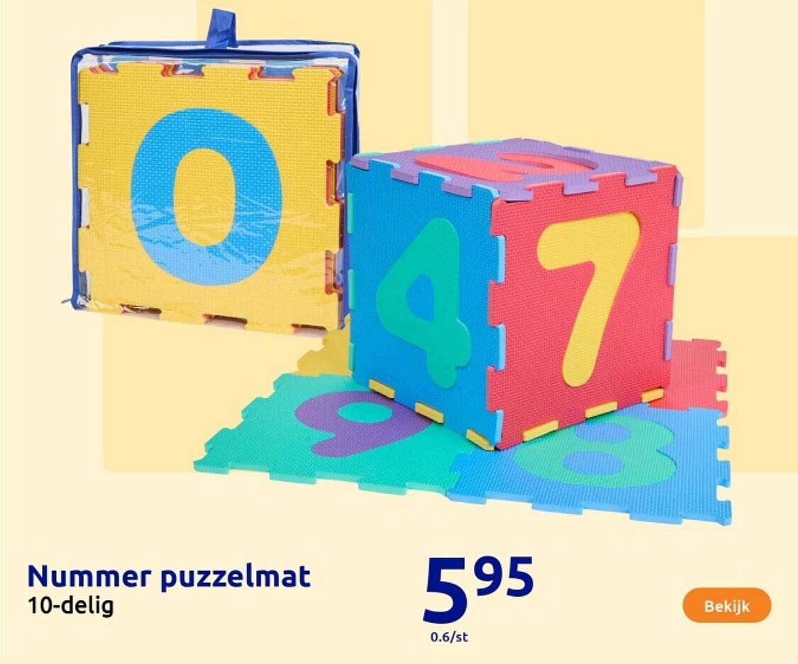 Nummer puzz mat 10-delig