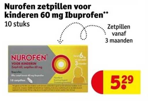 Nurofen zetpillen voor kinderen 60 mg Ibuprofen** 10 stuks