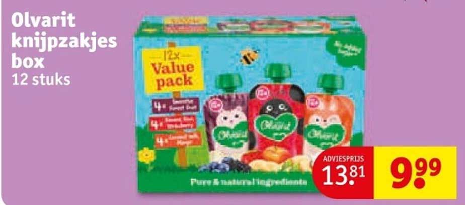 Olvarit knijpzakjes box 12 stuks