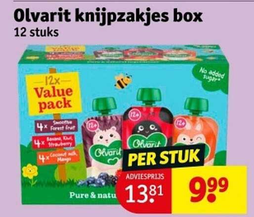 Olvarit knijpzakjes box 12 stuks