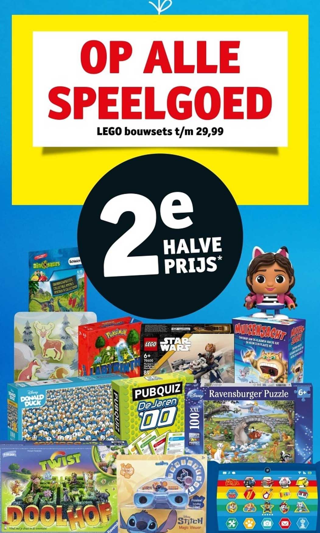 OP ALLE SPEELGOED - 2e HALVE PRIJS*