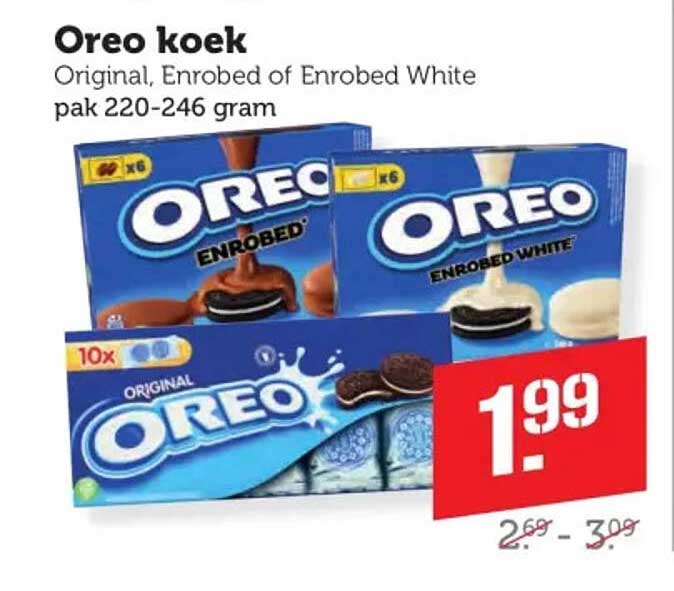 Oreo koek - Original, Enrobed of Enrobed White pak 220-246 gram
