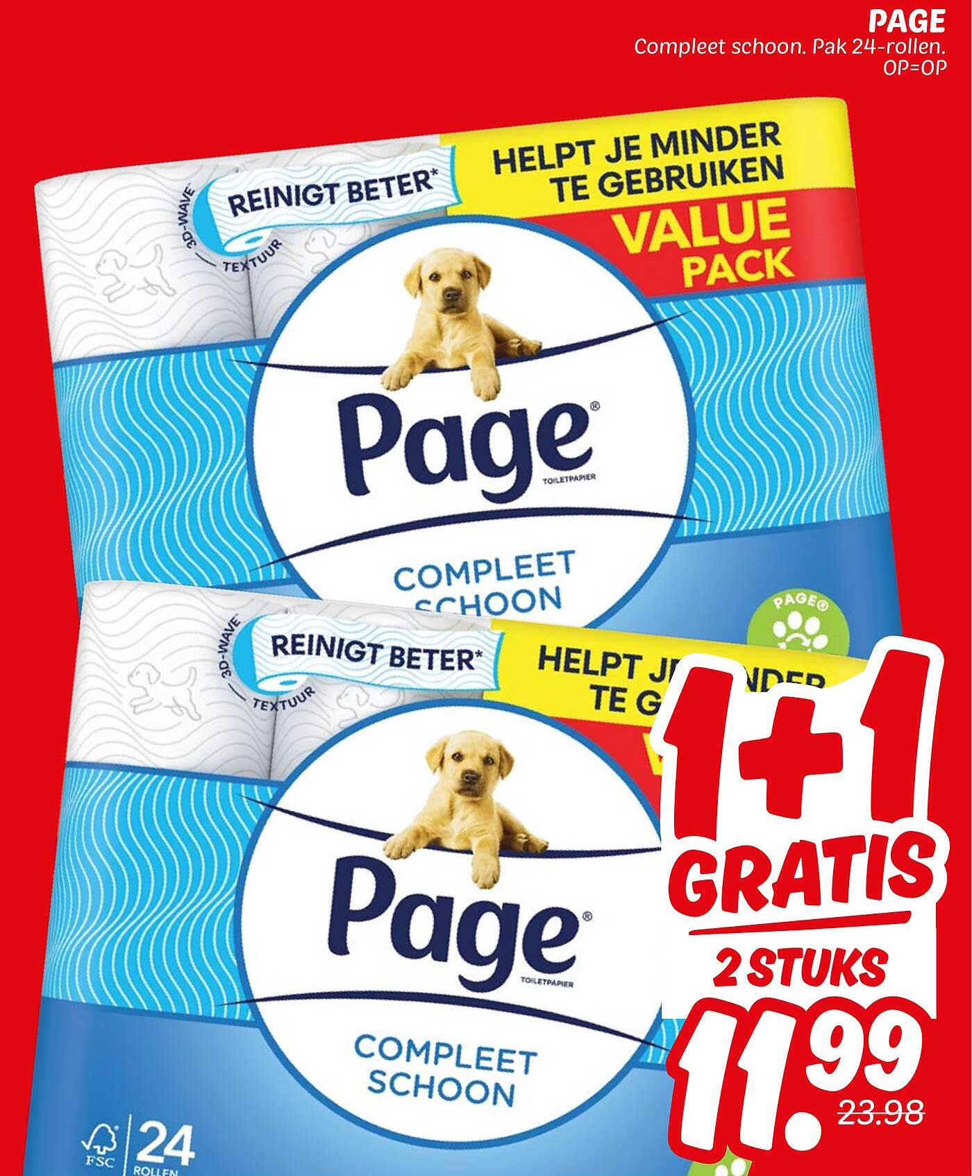 Page Toiletpapier 24-rollens Value Pack 1+1 Gratis