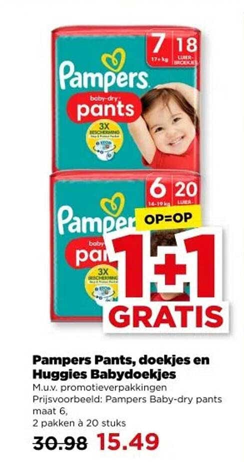 Pampers Pants, doekjes en Huggies Babydoekjes