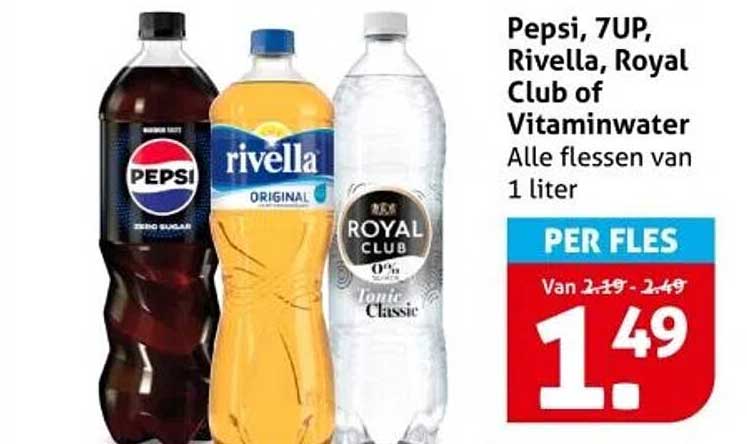 Pepsi, 7UP, Rivella, Royal Club of Vitaminwater