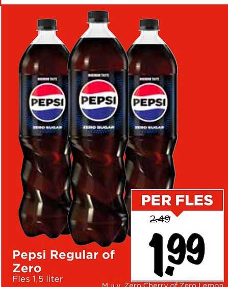 Pepsi Regular of Zero Fles 1,5 liter