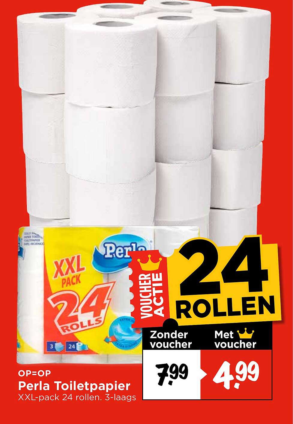 Perla Toiletpapier XXL-pack 24 rollen. 3-laags