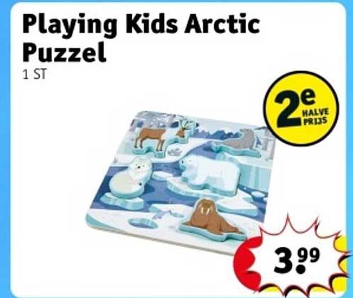 Playing Kids Arctic Puzzle