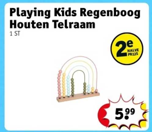 Playing Kids Regenboog Houten Telraam