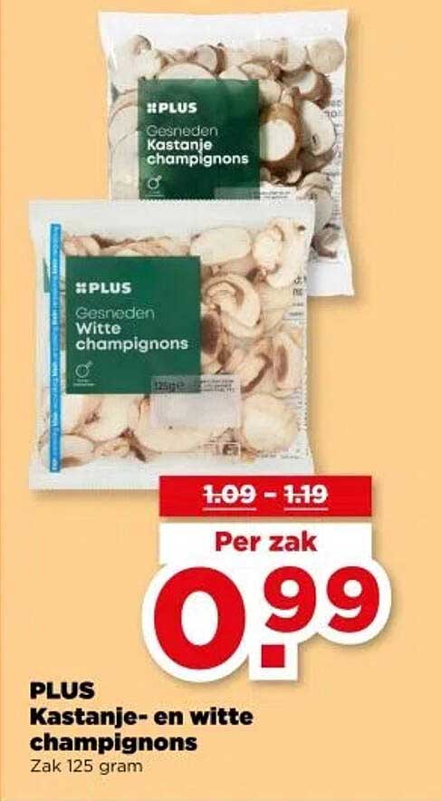 PLUS Kastanje- en witte champignons