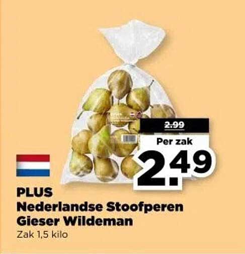 PLUS Nederlandse Stoofperen Gieser Wildeman Zak 1,5 kilo