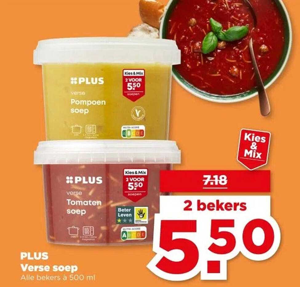 PLUS verse soep 2 voor 5,50