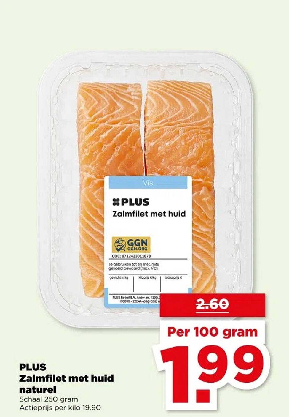 PLUS Zalmfilet met huid natuurlijk