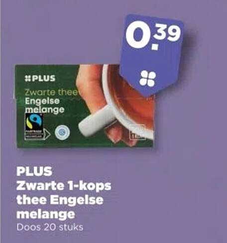 PLUS Zwarte 1-kops thee Engelse melange