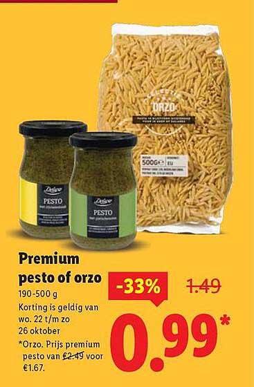 Premium pesto of orzo
