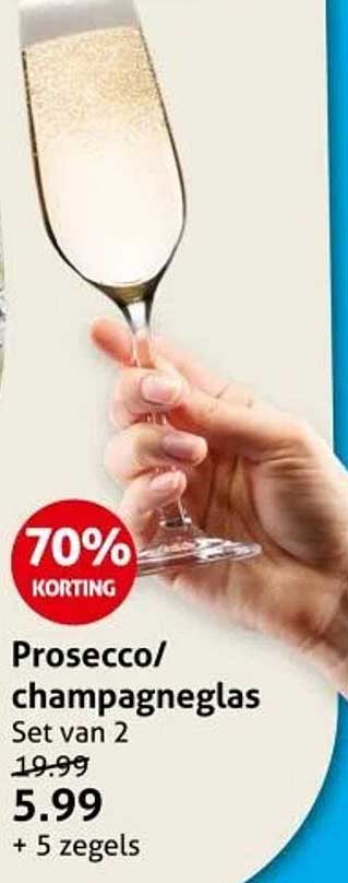 Prosecco/champagneglas Set van 2