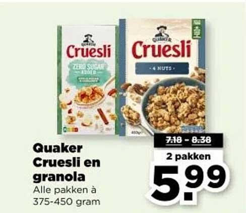 Quaker Cruesli en granola