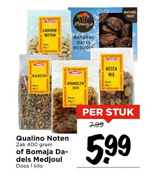 Qualino Noten Zak 400 gram of Bomaja Dadel Medjoul