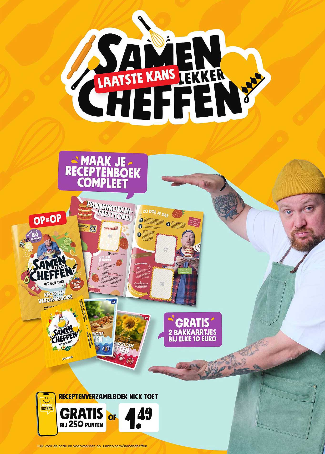 Receptenverzamelboek Nick Toet GRATIS bij 250 punten of €1,49