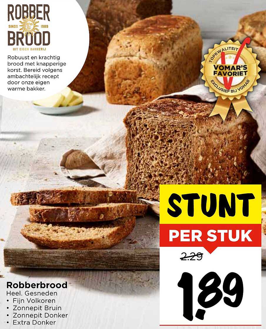 Robberbrood Heell. Gesneden