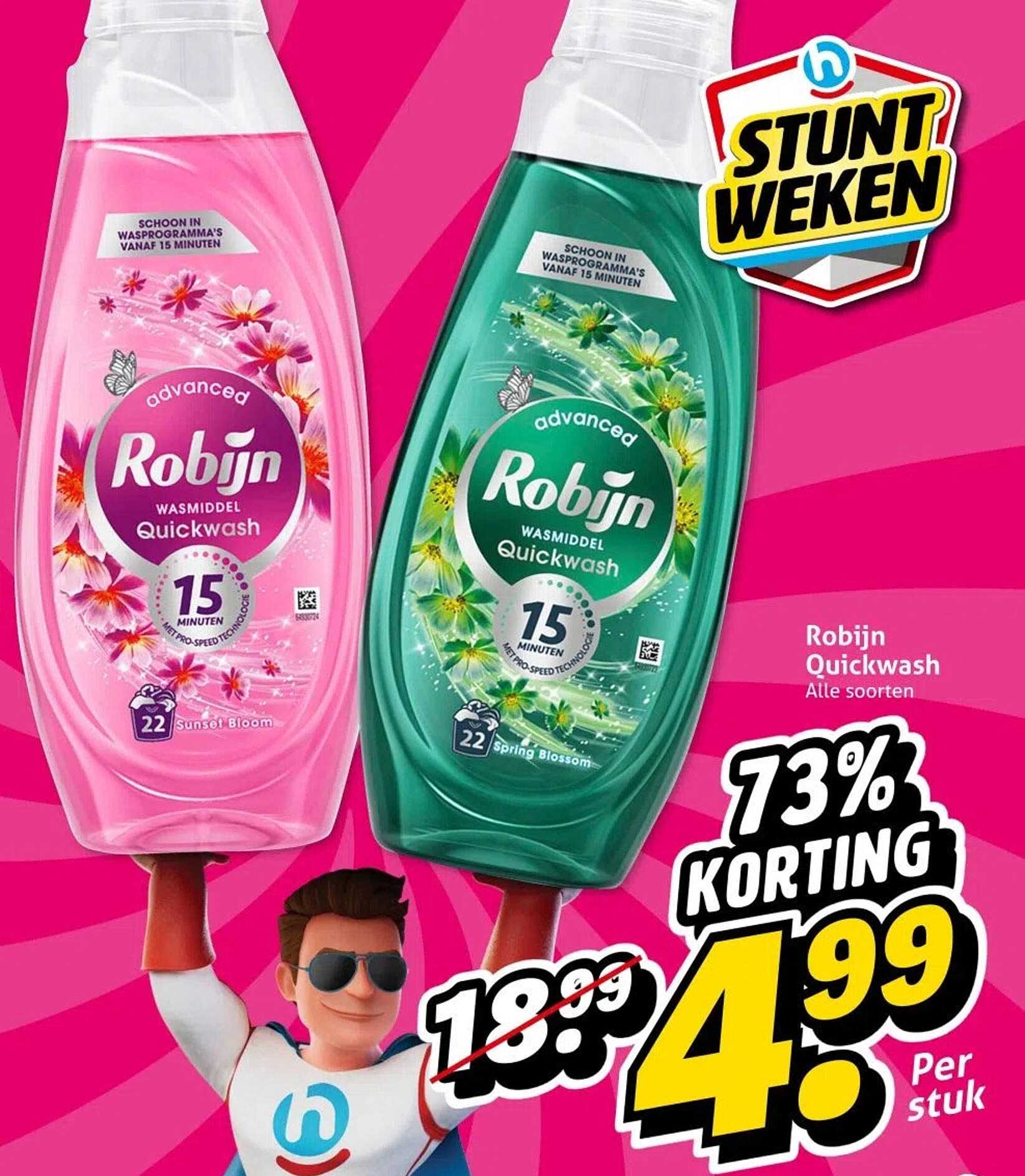 Robijn Quickwash Wasmiddel - 73% korting!