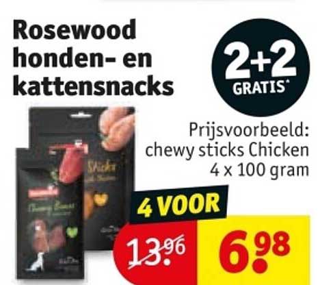 Rosewood honden- en kattensnacks 2+2 GRATIS