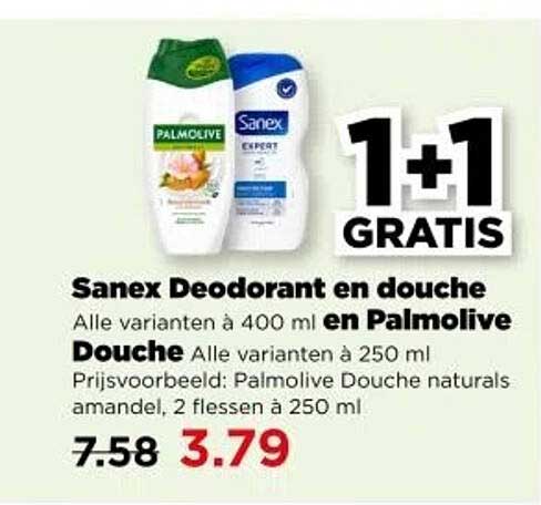 Sanex Deodorant en douche - 1+1 GRATIS