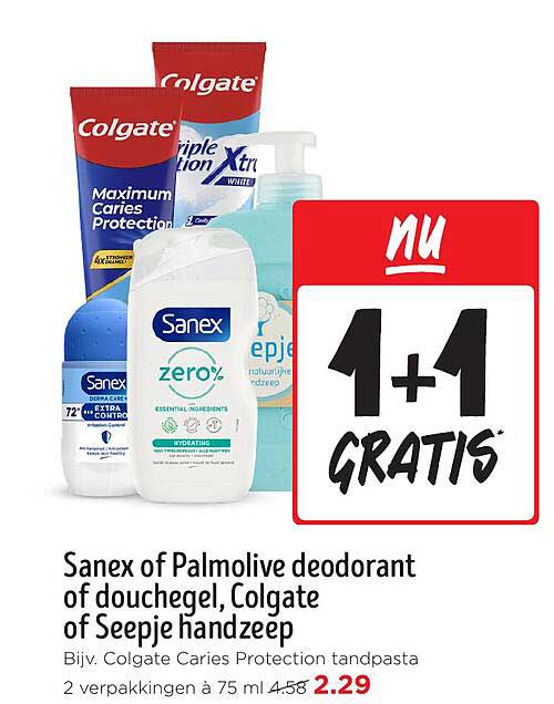 Sanex of Palmolive deodorant of douchegel, Colgate of Seejpe handzeep