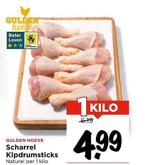 Scharrel Kipdrumsticks Natuur per 1 kilo