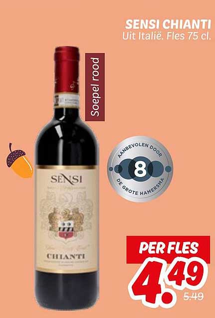 SENSI CHIANTI Uit Italië. Fles 75 cl.
