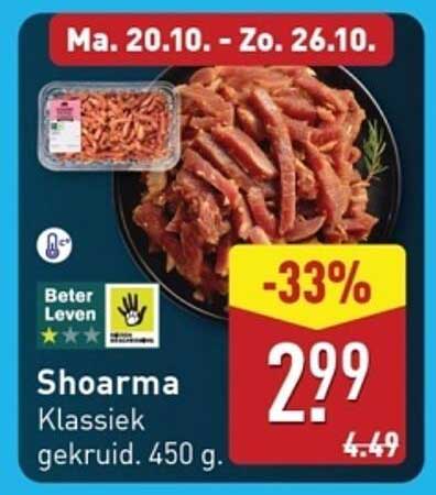 Shoarma Klassiek gekruid 450 g.