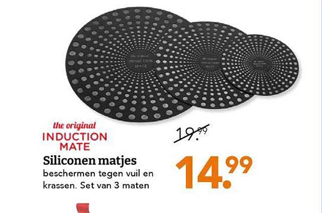 Siliconen matjes beschermen tegen vuil en krassen. Set van 3 maten