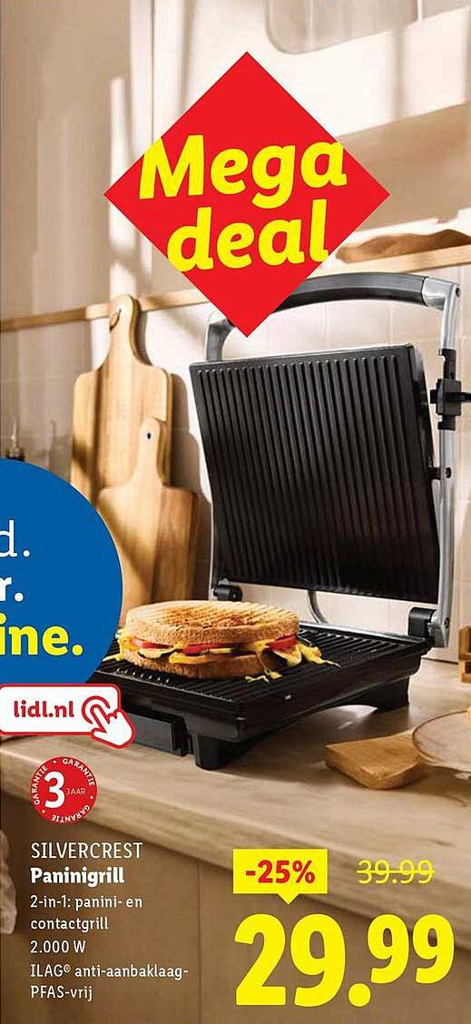 Silvercrest Paninigrill 2-in-1 panini- en contactgrill
