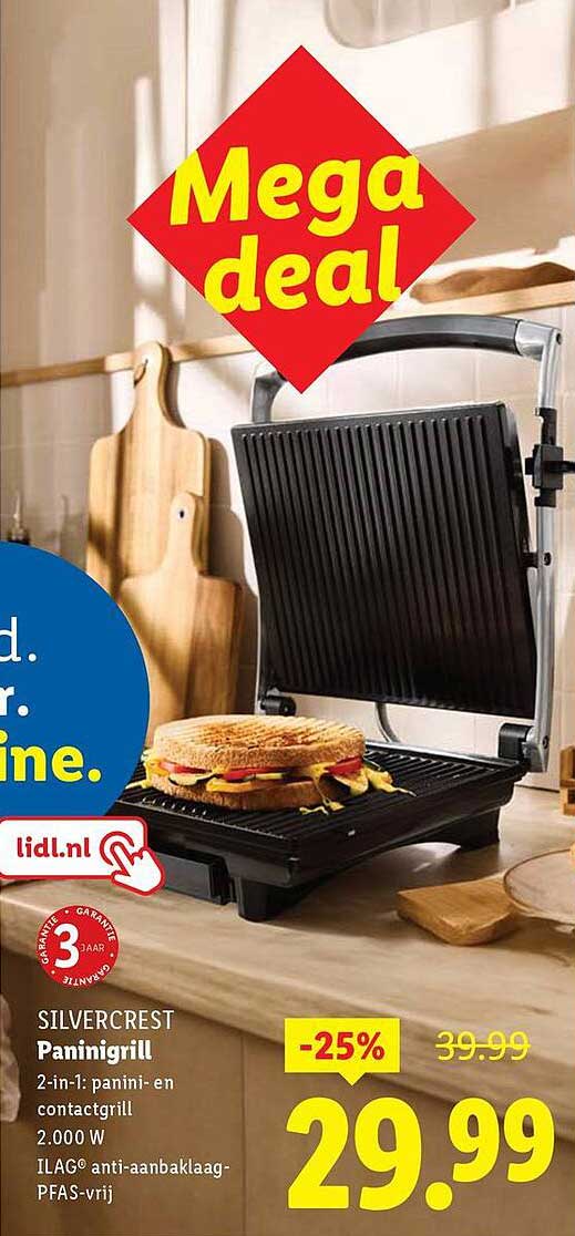 Silvercrest Paninigrill 2-in-1: panini- en contactgrill