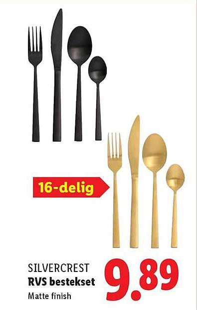SILVERCREST RVS bestekset 16-delig Matte finish