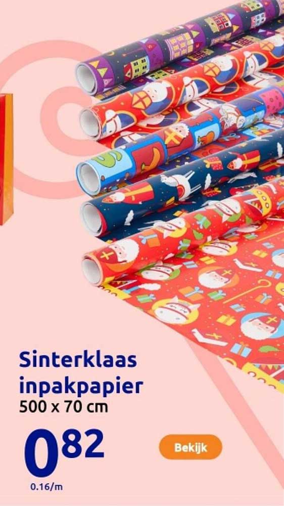 Sinterklaas inpakpapier 500 x 70 cm