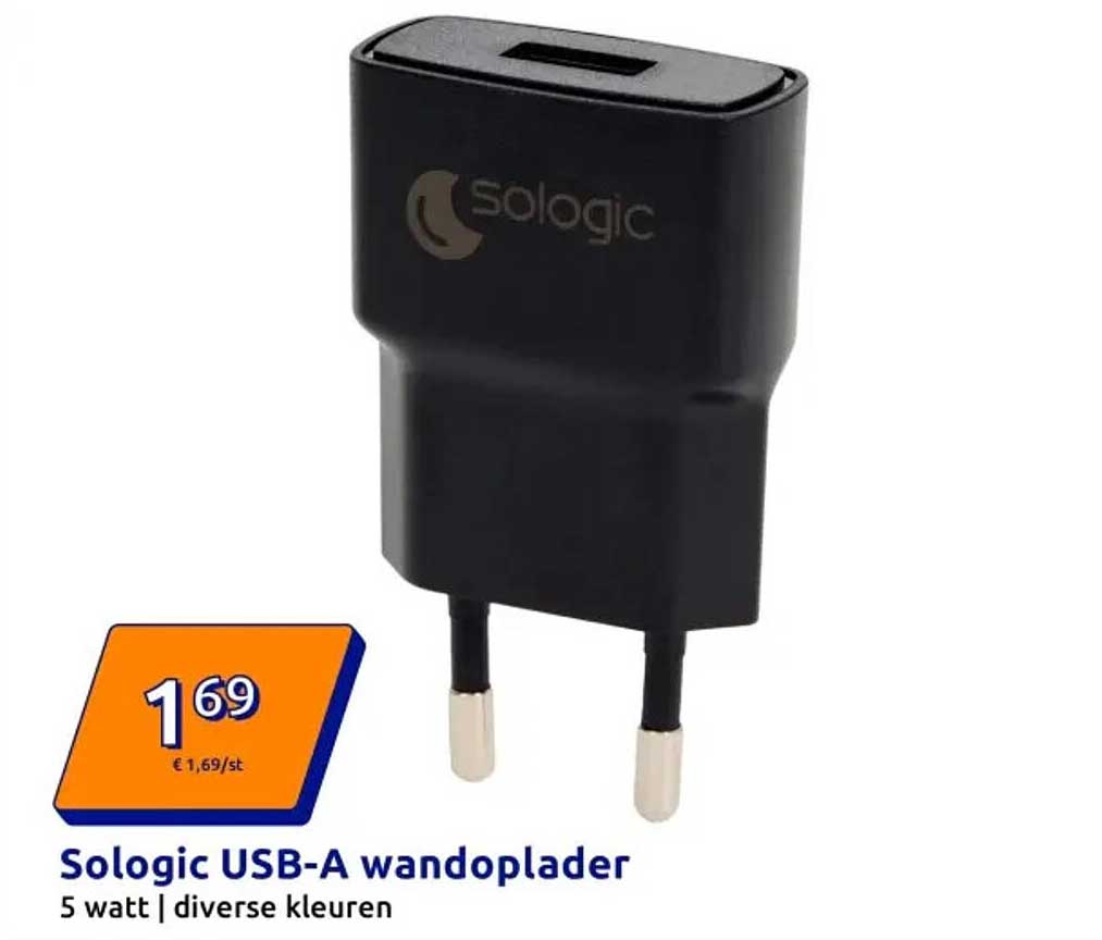 Sologic USB-A wandoplader
