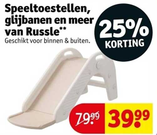 Speeltoestellen, glijbanen en meer van Russle