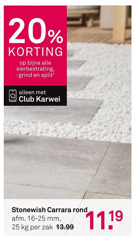 Stonewish Carrara rond