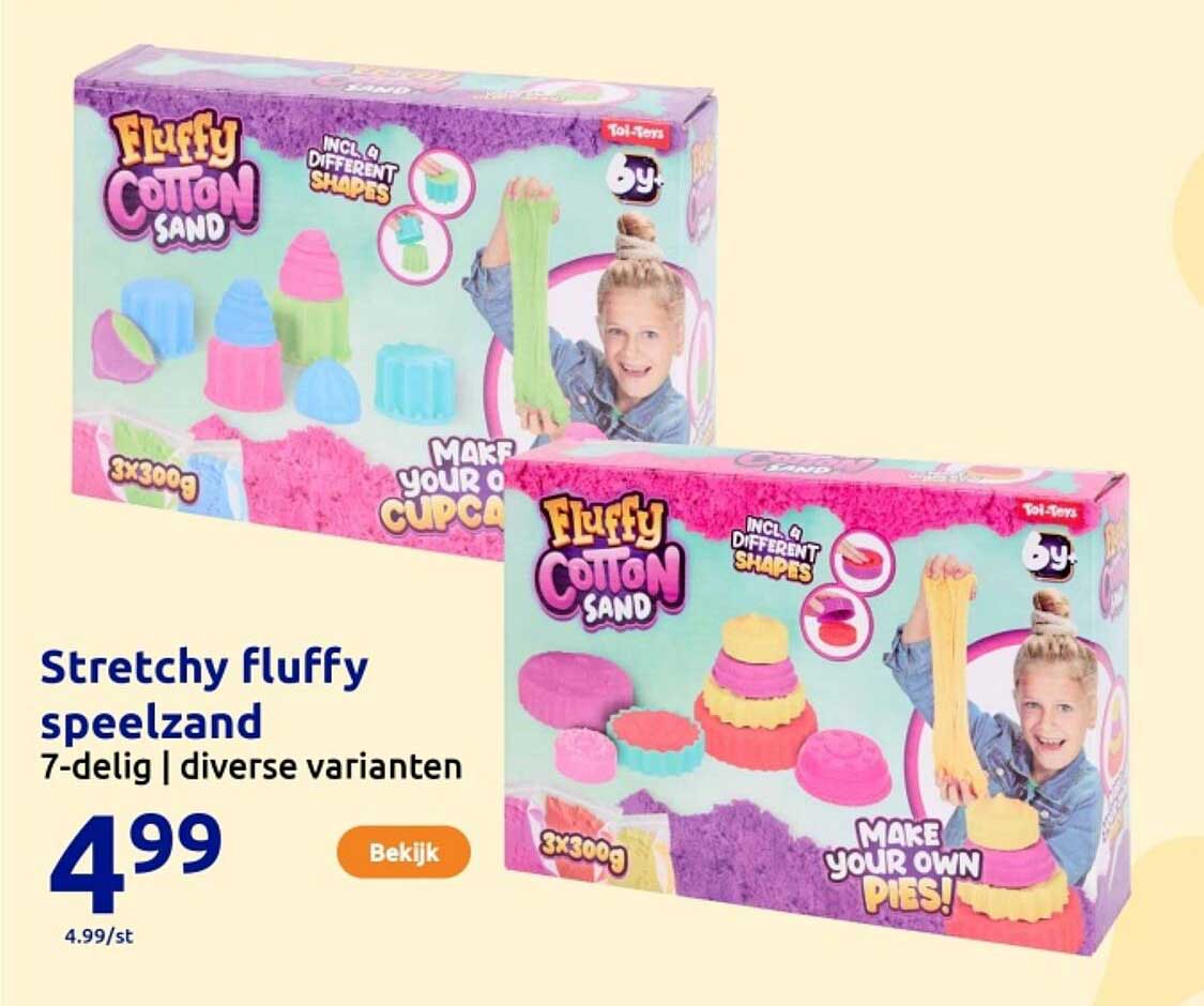 Stretchy fluffy speelzand 7-delig | diverse varianten