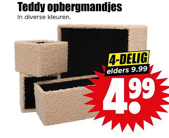 Teddy opbergmandjes