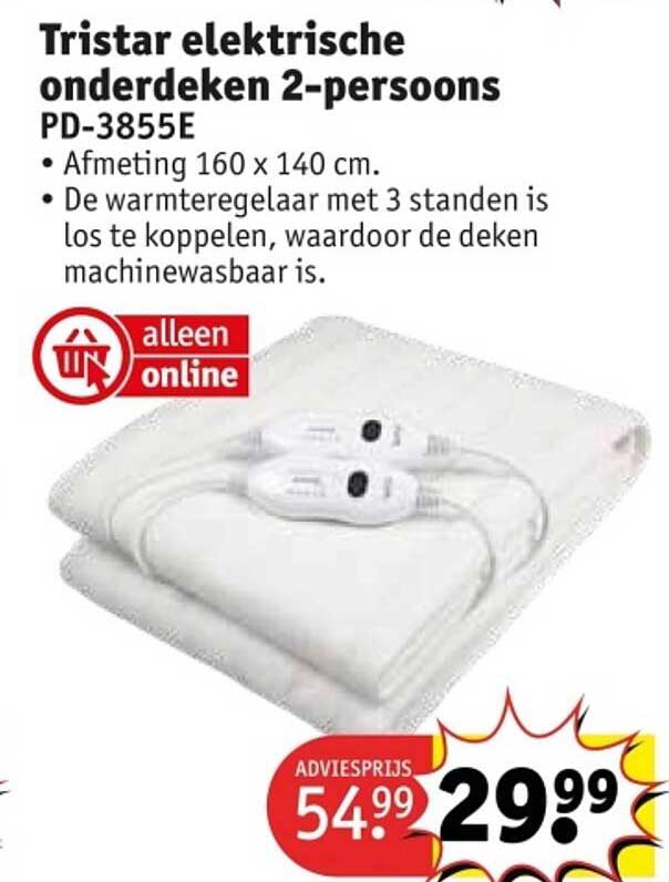 Tristar elektrische onderdeken 2-persoons PD-3855E